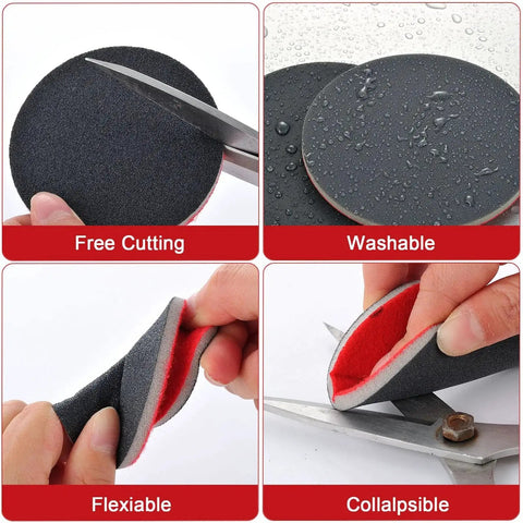 24 Pack Detail Sanding Sponge Set 3 Inch Pads Grit 180-3000 For Edges And Curves demonstrating flexibility and cut ability