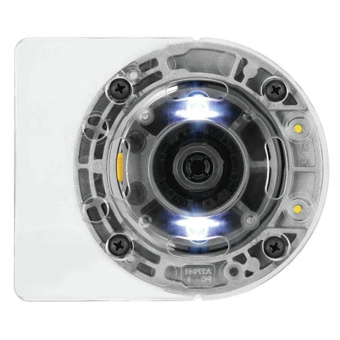 Bottom view of 20V Max XR Cordless Brushless Router with Variable Speed Dual LEDs, showing precise depth adjustment features.