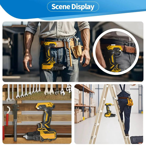 Premium four pack belt clips crafted from 304 stainless steel with screws for reliable 20V tool attachment on job sites