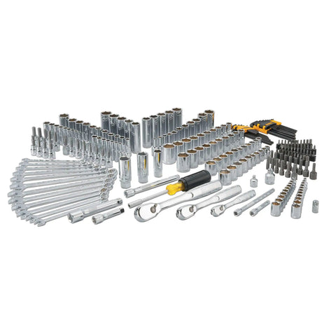 Durable 247-Piece Mechanic Tool Set With One Quarter, Three Eighths, And One Half Inch Drives, SAE Sockets, Ratchets, Hex Keys, And Wrenches