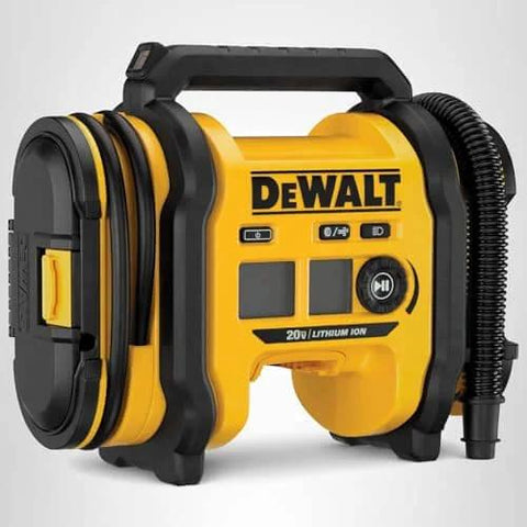 DEWALT Tire Inflator Portable Air Compressor 20V MAX, Car Air Pump with Automatic Shut Off, LED Light, Tool Only (DCC020IB).