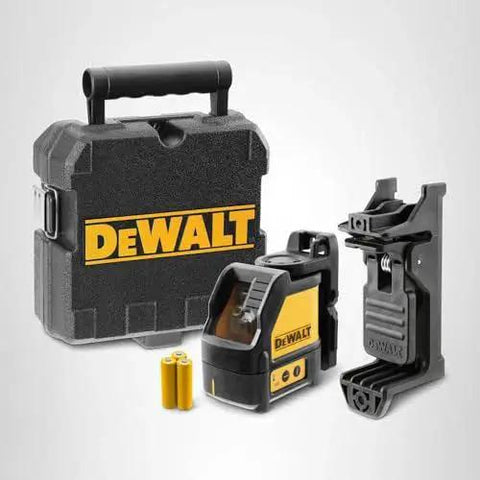 Compact Self Leveling Red Cross Line Laser Delivers Fast, Precise Layout For Walls, Cabinets, Tile, And Fixtures With A 165 Ft Range Using A Detector, IP54 Protection, And 1/8 In Accuracy At 30 Ft For Reliable Performance On Busy Construction Sites with case and batteries