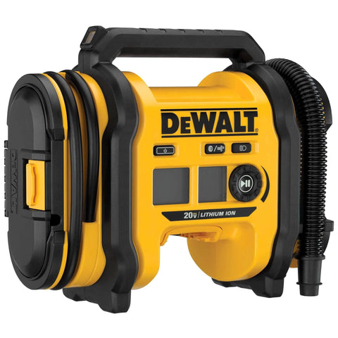 DEWALT Tire Inflator Portable Air Compressor 20V MAX, Car Air Pump with Automatic Shut Off, LED Light, Tool Only (DCC020IB).