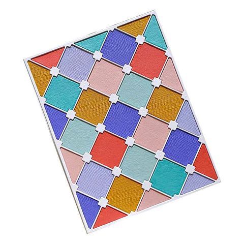 Colorful card background made with Diamond Frame Cutting Dies Set For Card Making And Scrapbooking 2 Pack Background Frames Metal Stencils