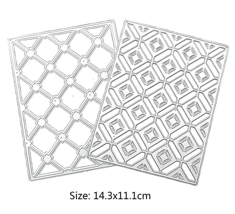 Diamond Frame Cutting Dies Set For Card Making And Scrapbooking 2 Pack Background Frames Metal Stencils 14.3x11.1cm
