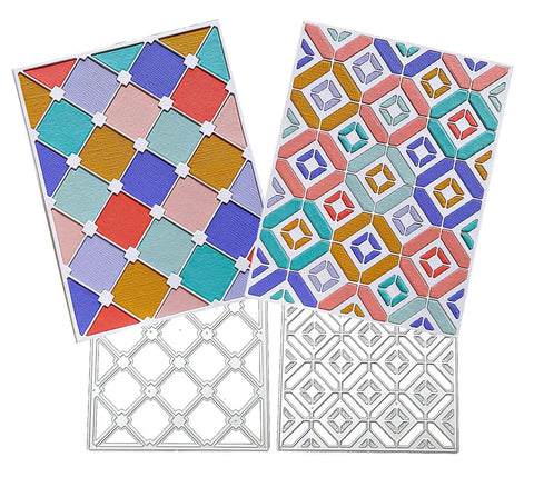 Diamond Frame Cutting Dies Set For Card Making And Scrapbooking 2 Pack Background Frames Metal Stencils for DIY Crafts.