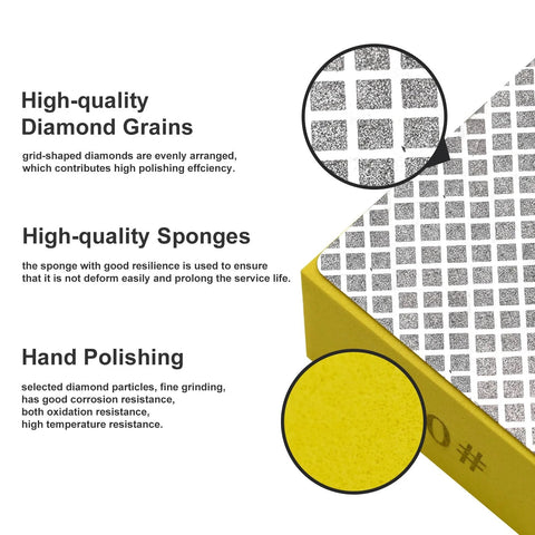 Diamond Hand Polishing Pads Set For Ceramic Tile And Glass 60 120 200 400 Grit with high-quality diamond grains and sponges
