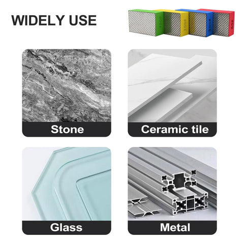 Diamond Hand Polishing Pads Set For Ceramic Tile And Glass 60 120 200 400 Grit with usage on stone, ceramic, glass, metal