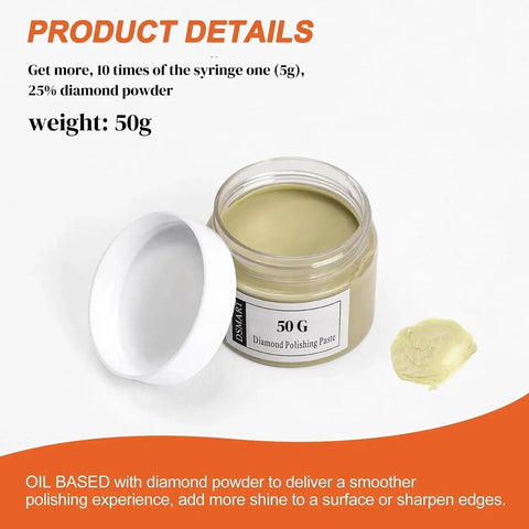 Open jar of 80000 Grit Diamond Polishing Paste With Twenty Five Percent Diamond Powder Point One Micron, 50g