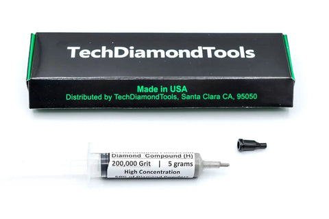 Achieve ultra high gloss on marble glass metal jewelry resin and stone with USA made diamond polishing paste, 50 percent diamond