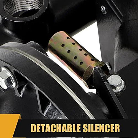 Close-up of the detachable silencer on Air Operated Double Diaphragm Pump QBY4-25L 1 inch Outlet 35 GPM Pneumatic Transfer Max 120 PSI