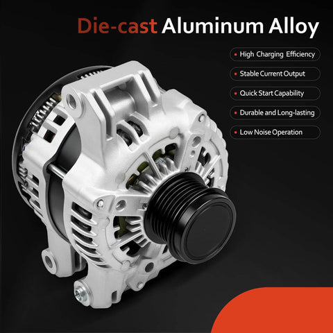 Alternator Replacement New 11598N 11598 4801778 Direct Fit OE Compliant for 11-18 3.6L Chrysler, Dodge, Jeep models.