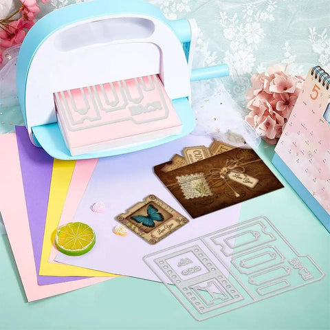 Awesome Versatile Die Cut Set For Card Making And Scrapbooking With Folder Slide Stamp Film Patterns