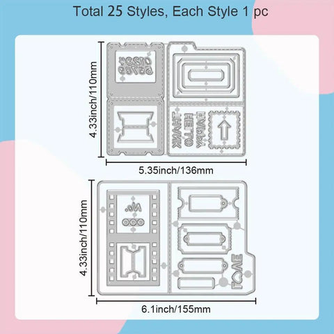 Awesome Versatile Die Cut Set For Card Making And Scrapbooking With Folder Slide Stamp Film Patterns Envelope Cut Dies