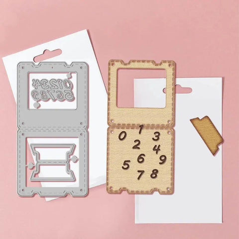 Carbon steel Awesome Versatile Die Cut Set For Card Making And Scrapbooking with numbers and shapes on pink background