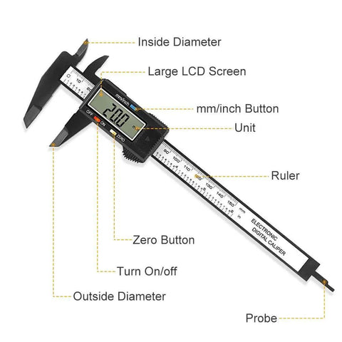 Digital Caliper, Sangabery 0-6 inches Caliper with Large LCD Screen, Auto - Off Feature, Inch and Millimeter Conversion Measuring Tool