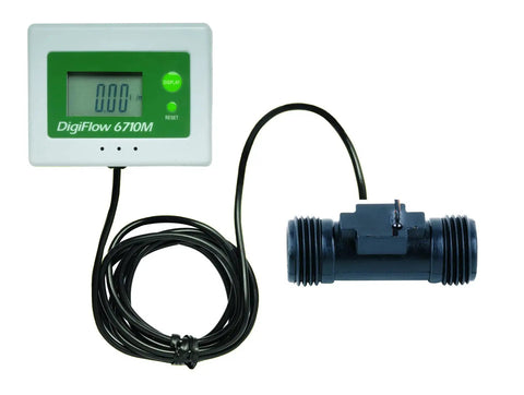 Flow Totalizer And Flow Meter For Three Quarter Inch NPT Water Filter Systems With 99,999 Gallon Total, 0.8 To 14.5 GPM Readout