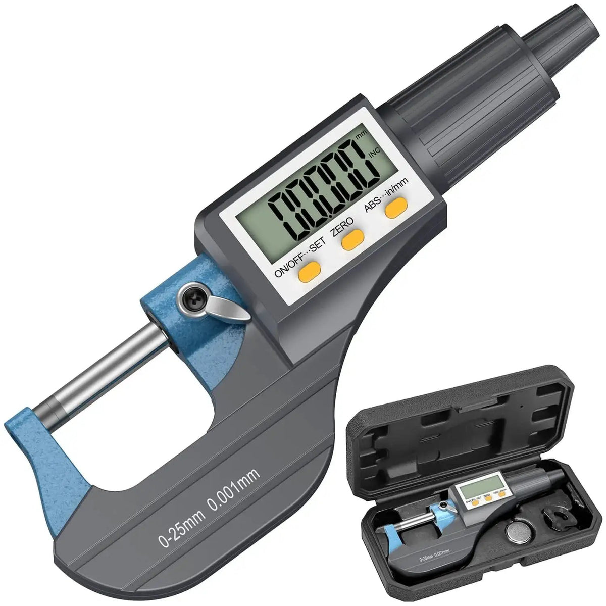 Digital Micrometer 0 To 1 Inch And 0 To 25 Mm With Lar...