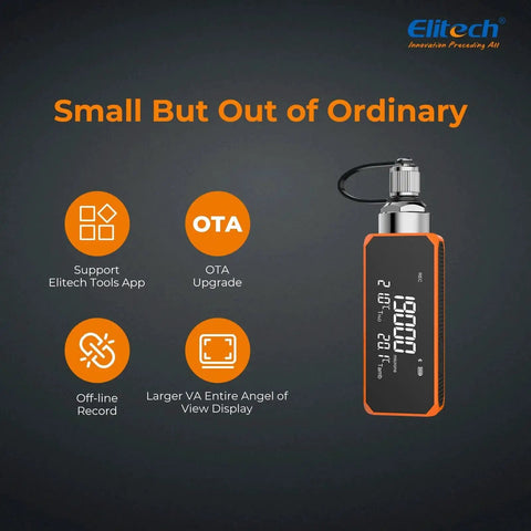 Elitech SVP 12 Pro Grade 12 CFM HVAC Vacuum Pump with External Micron Gauge, VA Display, OTA Upgrade, and App Support