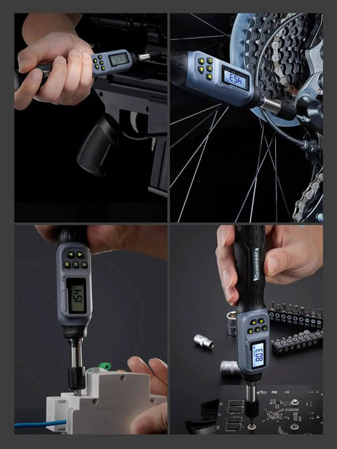 Digital Torque Screwdriver, 2.66-53.1 In-lbs/0.3-6 Nm, 1/4'' Drive Inch Pound Torque Screwdriver Electrician with Buzzer & LED Indicator in use.