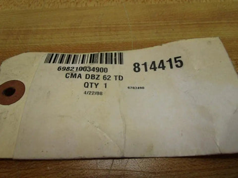 Tag with product details for Close Coupled Flexible Disc Shaft Coupling Size 62, Part Number 814415