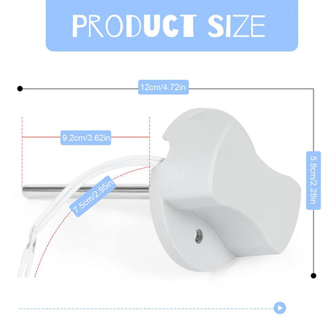 Discharge air temperature sensor, white plastic housing with metal probe and two-wire lead compatible with Honeywell zone system