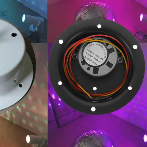 Heavy Duty Disco Ball Motor Rotator With Six Mounting Holes For Easy Secure Installation 110V Mirror Ball Motor in nightclub setup