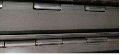 Close-up of DIY Heavy Duty Hinges For External Door, Truck, Bed, Cabinet, Panel, Hatch, Bulkhead, Size 0.12" x Pin Dia 0.25" x Open Width 4".