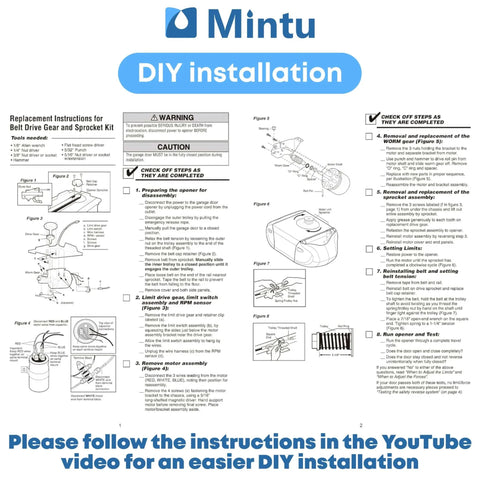 Instruction manual for Gear Sprocket Replacement Compatible With LiftMaster 41A5483 2245 3265 3255 1256LM And Chamberlain