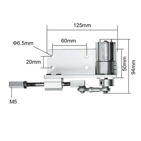 DIY Reciprocating Cycle Linear Actuator 12V 15rpm Big Torque Stroke 12mm bracket dimensions and components
