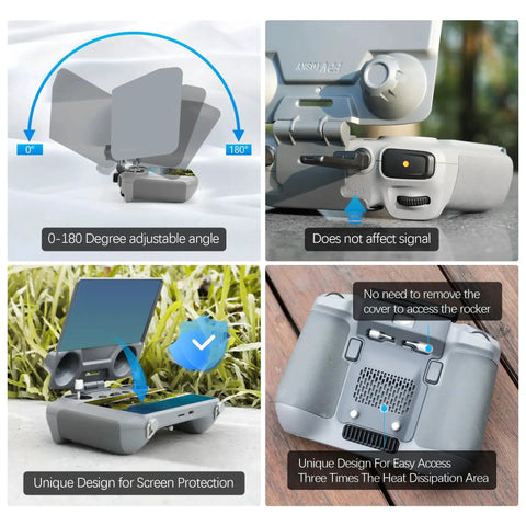 Sun Hood Cover For DJI RC 2 Controller And Joysticks Protector For DJI Mini 4 Pro And Air 3 3in1 Screen Protection Accessory.
