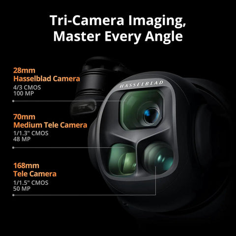 Close-up of DJI Mavic 4 Pro Fly More Combo With DJI RC 2 Tri Camera Drone Featuring 100MP Four Thirds CMOS Hasselblad Main Sensor