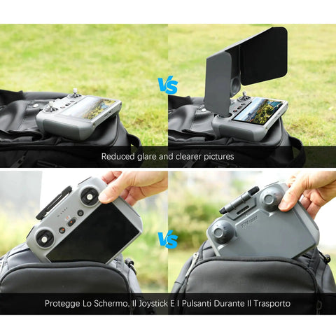 Sun Hood Cover For DJI RC 2 Controller And Joysticks Protector For DJI Mini 4 Pro And Air 3 shown installed on a controller.