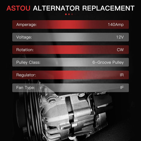Specifications for Alternator Replacement For Dodge Dart 2013 2014 2015 2016 And Avenger 2012 With L4 2.0L 2.4L Engines