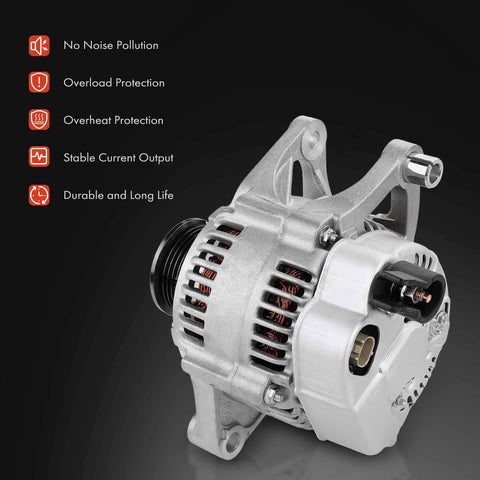Dodge Ram 1999 2000 Alternator 117A 12V With 7 Groove Pulley Drop In Direct Fit For Ram 1500 2500 3500 4000 Van Dakota Durango 99 00 Replacement Part Replaces OEM Numbers AND0188 40052024 56027912AB
