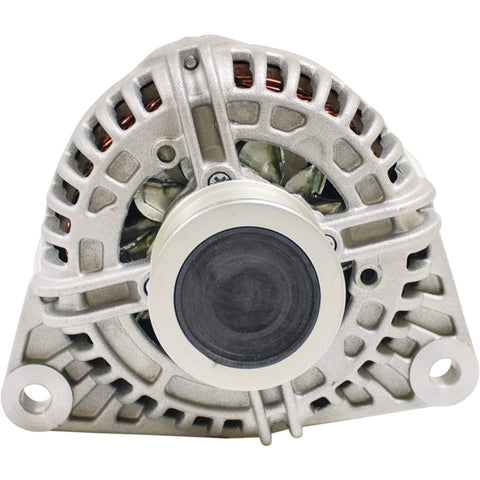 Front view of 12V 180A Clockwise Alternator Replacement For Dodge Ram 2500 2007 2008 2009 2010 And Ram 3500, external regulator clutch pulley