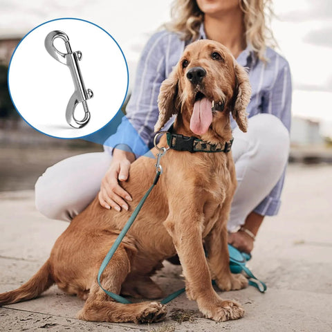 4 Pack Double Ended Snaps 3.5 Inch Zinc Alloy Trigger Metal Clips Silver Double Ended Snap Hooks For Dog Leash Water Buckets Key Holder