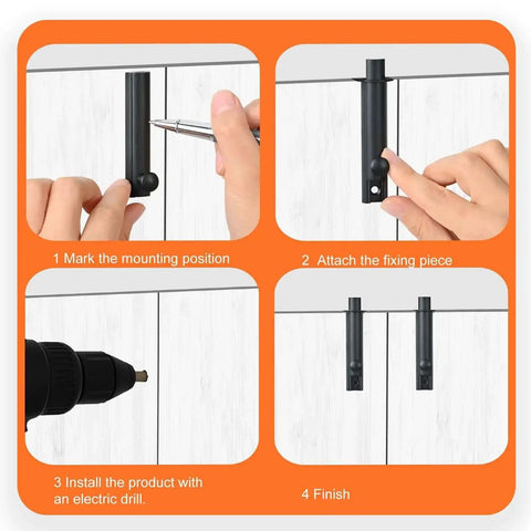 Installation steps for Solid Brass Surface Bolt 3 Inch Heavy Duty Concealed Slide Door Bolt Black Finish With Two Strikes
