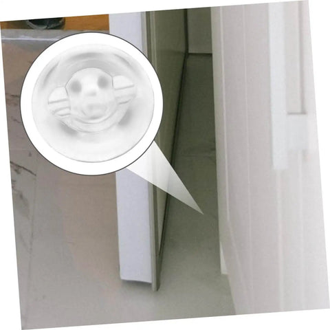 Close-up of an installed Six Piece Self Adhesive Door Bumper Set Quietly Absorbs Impact To Protect Walls And Doors Reduces Slams