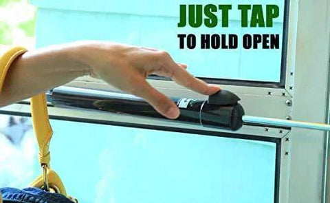 Smooth - Dual Door Closer System - Heavy Duty - for (Medium and Heavy Weight) Storm, Screen, & Security Doors, hold-open feature in use