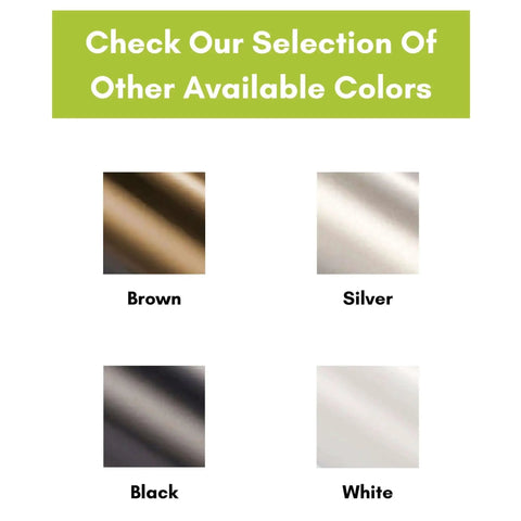 Four color options for the Heavy Duty Pneumatic Screen And Storm Door Closer: Brown, Silver, Black, and White.