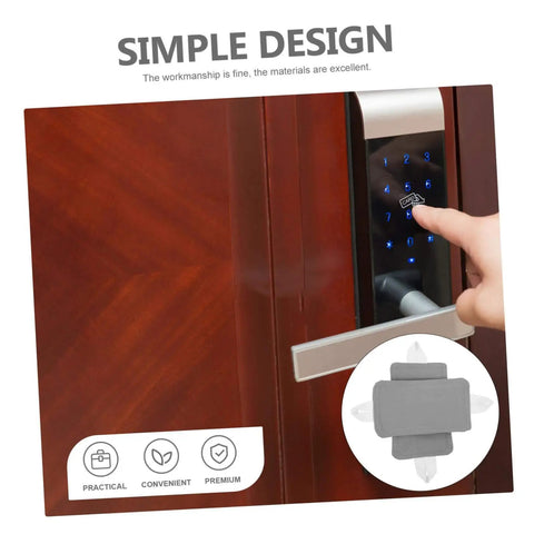 Nursery Door Closer Cushion 2 Pack Silent Door Silencers For Noise Reduction And Safety shown on a door with digital lock.