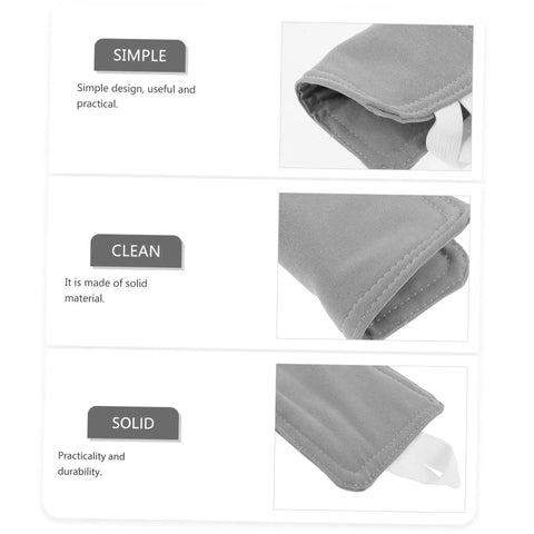 Close-up of grey Nursery Door Closer Cushion 2 Pack Silent Door Silencers for noise reduction with latch cover showing material detail.