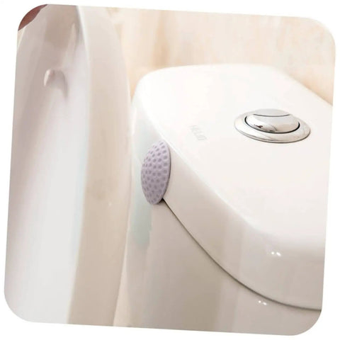 4 Piece Wall Stick Crash Pad Door Slam Silencer Adhesive Door Stopper Safety Pad installed on toilet lid with thick cushions