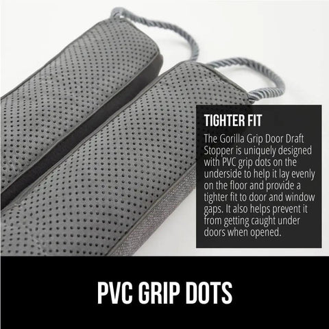Door Draft Stopper For Bottom Of Doors Fits Gaps Up To 3 Inches, Blocks Cold Air And Noise With Easy Install Weather Stripping Seal, Large Gap Filler For Soundproofing And Warmth, 32 Inch Gray with PVC grip dots