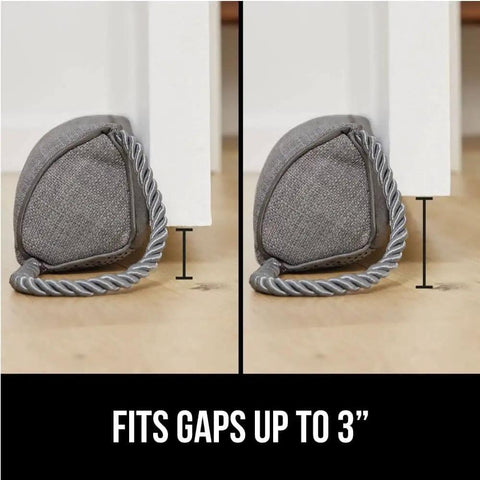 Door Draft Stopper For Bottom Of Doors Fits Gaps Up To 3 Inches shown sealing large gap under door