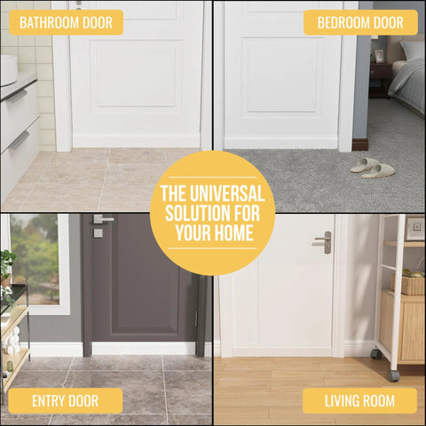 Door draft stopper, white, 3 in W × 39 in L, adjustable under-door seal for interior and exterior doors.