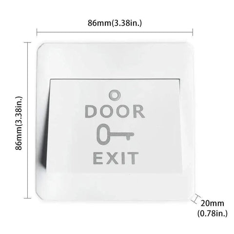 Door exit button for Auto Swing Door Opener with Remote Control, Push Button Entry, Heavy Duty Door Operator, dimensions shown.