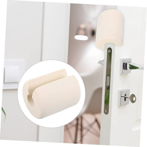 Two Pack Pinch Door Safety Stopper Silencer Set With Finger Protector And Door Guard for home use on white door
