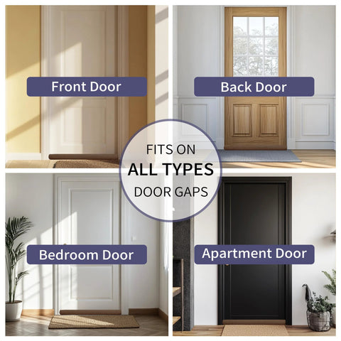 Ciieyuo All-Weather Door Draft Stopper; universal under-door seal and soundproof strip for four doors.